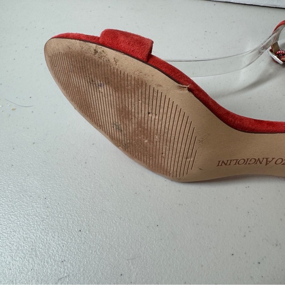 Enzo Angiolini Women’s Red Ankle Strap Open Toe Heels Size 7 1/2B - Picture 9 of 12